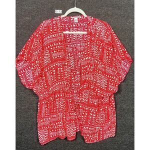 Victoria’s Secret Heart Robe Womens One Size Red White Short KImono Sleeve